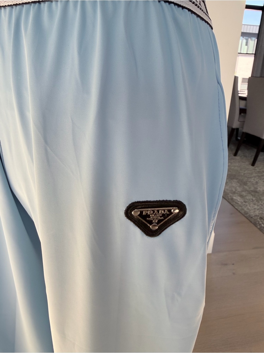 Prada Light Blue Jersey Tank with Wide-Leg Pants size M - Picture 4 of 10